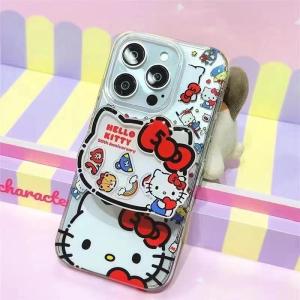 Takara Tomy | Anime Hello Kitty Phone Holder Phone Holder KT Cat Adjustable Foldable Mobile Stand Telescopic Design Bracket Portable Gifts