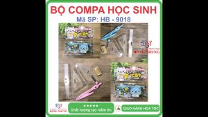 [SALE] Bộ Compa + Eke + Đo độ 7 món dễ thương kèm hộp nhựa trong suốt thích hợp cho học sinh để đo vẽ trường tròn vẽ góc