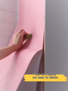 PVC self-adhesive wallpaper 1M living room bedroom waterproof thickened home decoration wallpaper Matte White Grey Blue bedroom waterproof thickened  Contact Paper