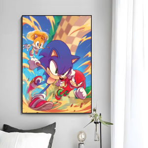 Bandai | Cartoon Character S-Sonic Oil Painting By Numbers Home Decor Modern Wall Decor for Living Room Bedroom Perfect Gift No Frame