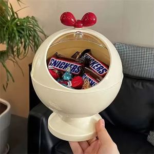 Creative Round Desktop Organizer Space-Saving Dustproof Box with Lid for Scrunchie Vanity Accessories Storage Holder Office Supplies