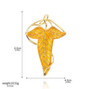 The Lord of the Rings Green Leaves of Lorien Brooch Pin Elf King Tolkien Galadriel Legolas Aragorn Badge Pin for Women Men Gifts