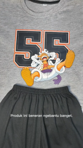 Baju Setelan Distro Anak Laki Laki Karakter Angka Monkey D Luffy - Kaos One Piece Anak 1 - 10 Tahun