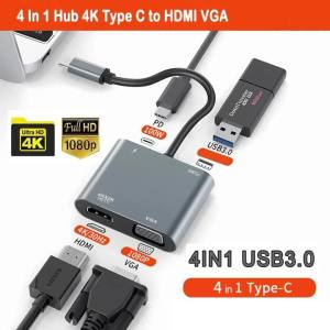 USB C To HDMI-Compatible VGA Type-C Digital AV Multiport Adapter Thunderbolt 3 Converter To 4K 1080P Fast Charging for MacBook