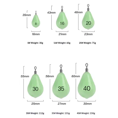 1Pcs Luminous Soft Plastic Shell Lead Sinker 30g 60g 75g 112g 131g 150g Deep-Sea Fishing Accessories Gear Freshwater With Swivel