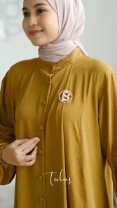 Tulus Signature Denisa Dress LD 110 Maxi Gamis Wanita Terbaru Lebaran 2023 Bahan Crinkle Premium Polos