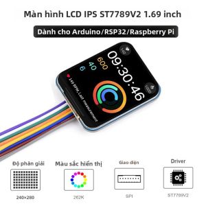 Màn Hình LCD IPS 1.69 Inch 262K Màu Độ Phân Giải 240x280 Module Hiển Thị Cho Arduino ESP32 Raspberry Pi 5 4B 3B+ Zero Giao Diện SPI ST7789V2