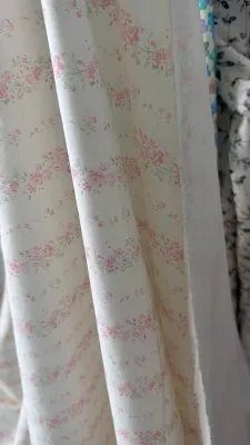 Vải Thô cotton in hoa caro sọc - may bộ đầm handmade decor (dài 1m khổ 1m45 vải cắt liền)
