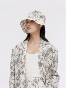 Autumn Winter Womens Linen Printed Reversible Bucket Hat