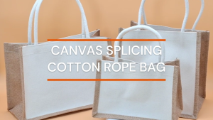 VSPH Portable Canvas Bag Splicing Cotton Rope Bag