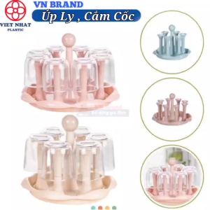 Khay Úp Ly Cắm Cốc Hình Hoa VIỆT NHẬT 1306/08/10 Giá Úp Ly Cốc Tay Cầm Tiện Lợi