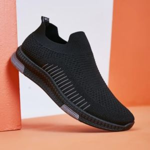 Toseyog 004 Sepatu Kanvas Pria Rajut Tanpa Tali Sepatu Pria Sport men Sneakers