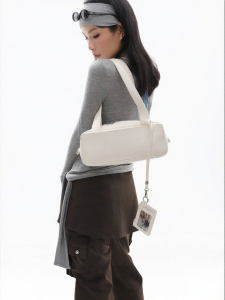JANDRESS | Cool White Small Boston Bag Single Shoulder Bag