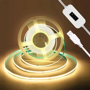 Hand Wave Sensor COB LED Strip Light Linear Lighting USB Flexible Cuttable COB Tape Light with Motion Sensor for Room Decoration
