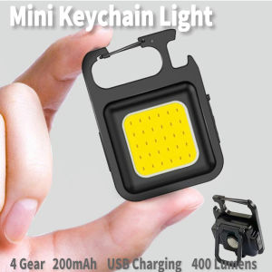 1-3PCS Mini LED Flashlight Keychain: A Multifunctional 4 Modes Work Light with Hook & Bottle Opener