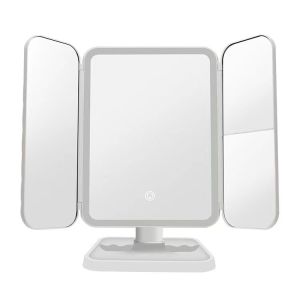 Smart LED Illuminated Folding Rotating Makeup Mirror