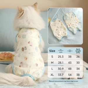 HOOPET | Shedding Prevention Summer Tummy Protection Cat Clothes Pure Cotton