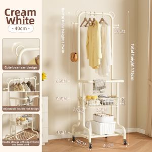 HAOMEIJIA | Portable Bedroom Clothes Rack Double Rod