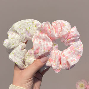 Sweet Tulip Floral Hair Ties Womens Fresh Style High Elasticity Bun Hair Bands Korean Fashion Hair Accessories