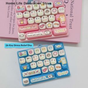 EELHOE | Cute 26-Keycap Keyboard Keychain Keyboard Clicker Fidget Toy Key Caps Anti Stress Button Clicker Keychain Bag Charms Kid Gift