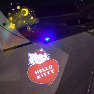 Sanrio | Hello Kitty Car Welcome Light Wireless Door Projector Lamp Auto Induction Ground Projection Car Atmosphere Light Decoration Gift