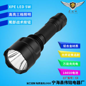 Super Bright LED Aluminum Alloy 10W Rechargeable USB Flashlight Set Three Zoom Levels Outdoor Lighting Cycling Light