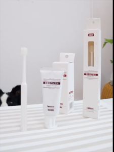 KOJIMA ชุดยาสีฟัน สุนัขแมว พิเศษ บรรทัด ยาสีฟันกินได้ พร้อมขนแปร แปรง เป็นยาสีฟัน