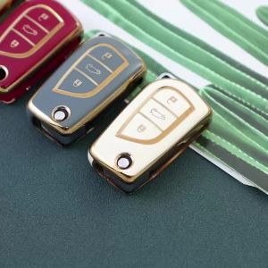 For Toyota Yaris Corolla Reiz Avensis Verso Yaris Aygo Peugeot Car key case cover water proof toyota key case 3 buttons Keychain