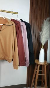 Plus Size Big Size Half-Zip Sweatshirt