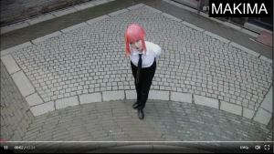 Anime Chainsaw-Man Cosplay Costume: Makima Windbreaker Shirt & Tie Pants Suit