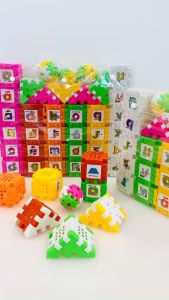 [HÀNG VN - LE GO TO] Đồ chơi túi lắp ráp xếp hình abc có in chữ hình cho bé thích lắp ghép khối vuông to quả cầu