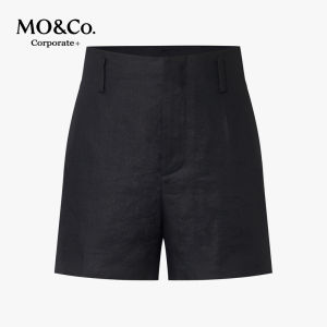 MO&Co. | Summer Linen Silk Blend Lightweight Mid-rise Shorts