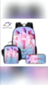 100Style KPop Demon Hunters Student School Bag Meal Bag Pencil Case HUNTR/X Printed Backpack Set Of