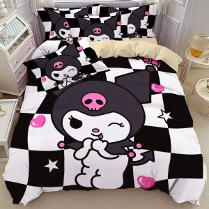 Soft Cartoon Four-Piece Bedding Set for Students Skin-Friendly Dual Bed Canopy Style 200x230 Polyester Fabric Digital Printing