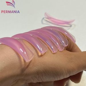 Bộ Dụng Cụ Uốn Mi PERMANIA 6 Paris L-CURL Bằng Silicon Với Miếng Nâng Và Trục Uốn Màu Xanh Lá/hồng Bộ 12 Chiếc