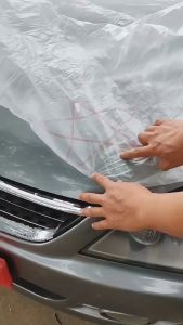 Car Cover Outdoor Protection Anti Dust Waterproof Transparent Car Disposable Selimut Kereta Kain Penutup Kereta 车保护套/车衣