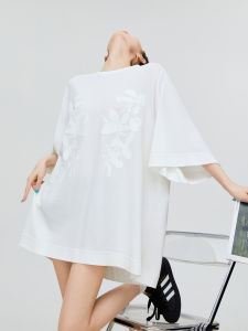 XIAODADEHUA | Floral Print Loose Short Sleeve Slimming Dress