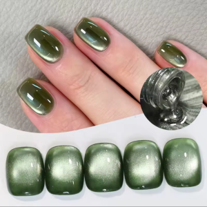 ยาทาเล็บเจลแม่เหล็กตาแมวสีเขียว 10 มล. 1-6 ชิ้น ฤดูหนาวและฤดูใบไม้ร่วง 2025 ใหม่ สำหรับทำเล็บด้วยแสงยูวี อุปกรณ์ทำเล็บ ศิลปะบนเล็บ