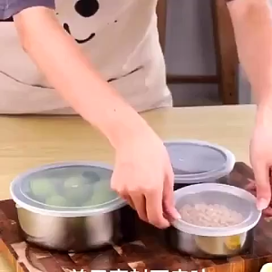 Bộ 5 thố Inox hộp đựng thực phẩm inox dạng thau tròn