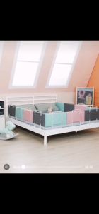 3rd Generation Soft Cushion Bed Safety Guardrail Bed Fence Bed Gate Crib Rail Adjustable Height Penghadang Katil - RA03