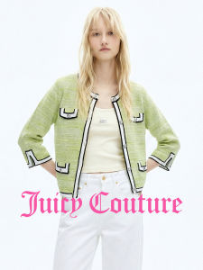 Juicy Couture | New Elegant Contrasting Trim Knitted Cardigan