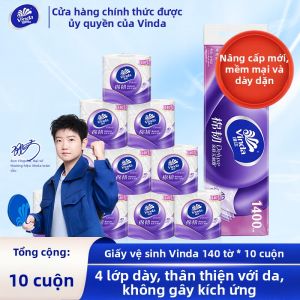 Vinda | Giấy Vệ Sinh Mềm và Mạnh 4 Lớp Dày 140 Tờ/Một Cuộn