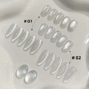 1 Chai Sơn Gel Móng Tay Mắt Mèo ZH White Elf 12ml Với Hạt Thủy Tinh Trong Suốt Dành Cho Mùa Thu Halloween - Sơn Gel Móng Tay Gốc Nhựa