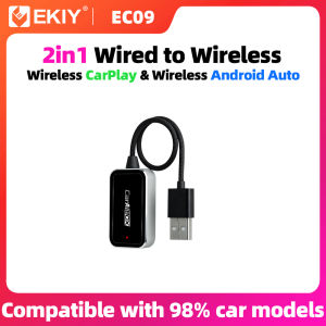 EKIY High Quality Luxury 2in1 Wired To Wireless CarPlay Dongle Android Auto Adapter Smart Box Car Accessories Intelligent System