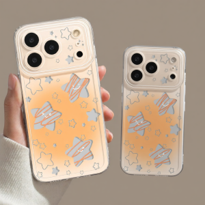 YOUSIDUN | Magnetic Star Stained Protective Case For iPhone Yellow Transparent With Bracket