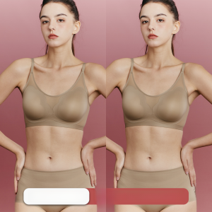 miiow | Ice Silk French Triangle Cup Bra Womens Thin Gathered No Steel Ring Fixed Cup Anti-Sagging Beautiful Back Underwear