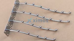 Xximos 5/7 Balls Wall Mount Hook Chrome Plated Metal For Fixed Wall Metal Hooks Merchandise Display
