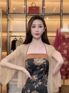 Womens Outerwear Shoulder Shawl Dress Set Fairy Atmosphere Strap Dress Versatile Outfit Winter Season 100cm Length Various Sizes