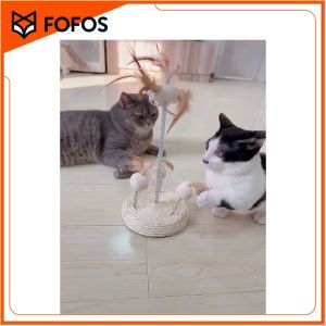 Bàn Cào Móng Mèo Dây Thừng Có Lông Vũ FOFOS