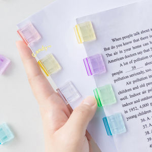【Free Shipping】Candy Color Push Clip Book Clip Storage Clip School Supplies Mini Transparent Durable Office School Stationery